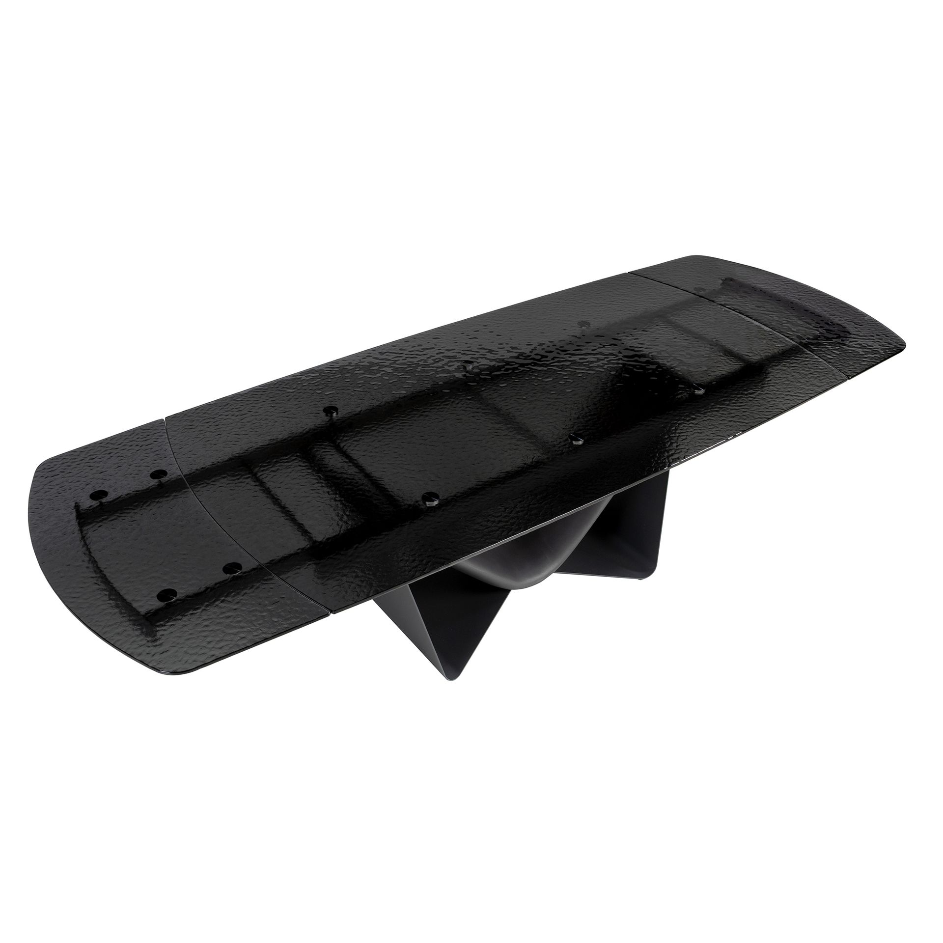 Mesa comedor extensible ovalada barril cristal negro, acero y fibra vidrio gris oscuro metal Mesa comedor extensible ovalada barril cristal negro, acero y fibra vidrio gris oscuro metal - Imagen 5
