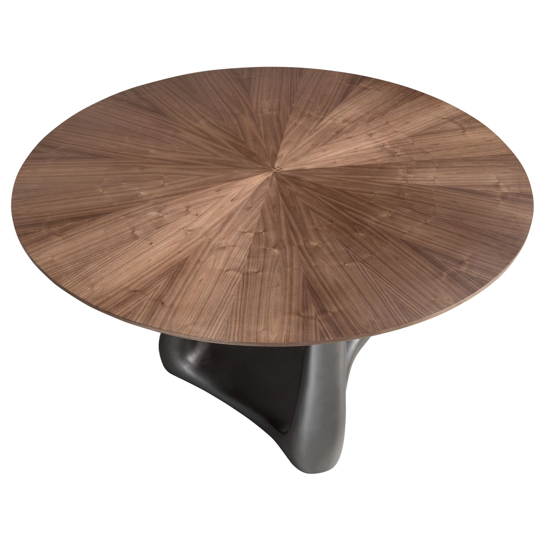 Mesa comedor redonda nogal y fibra vidrio gris oscuro metal Mesa comedor redonda nogal y fibra vidrio gris oscuro metal - Imagen 8