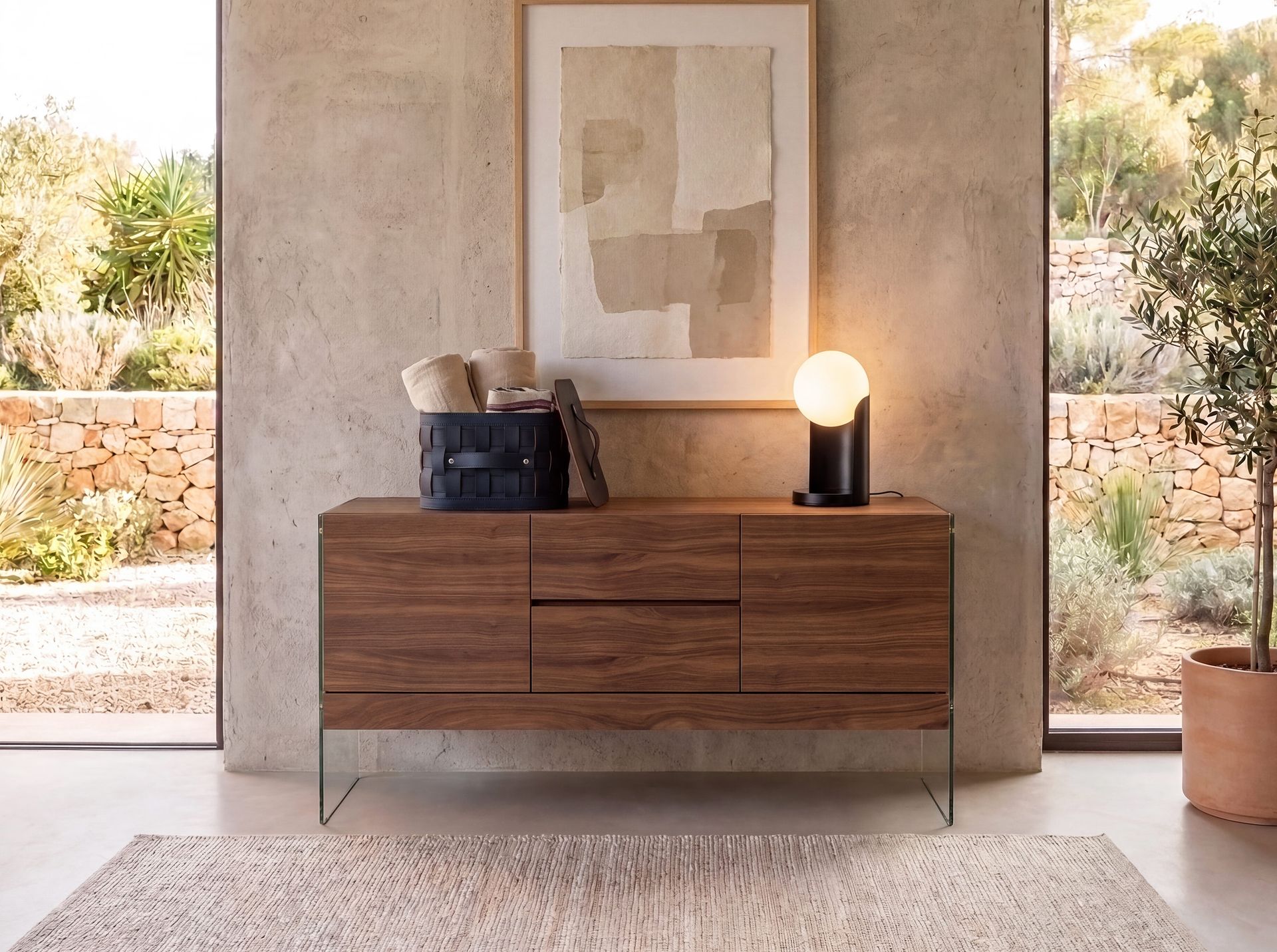 Cesta decorativa de almacenaje cuadrada en piel regenerada azul oscuro con tapa Cesta decorativa de almacenaje cuadrada en piel regenerada azul oscuro con tapa - Imagen 5