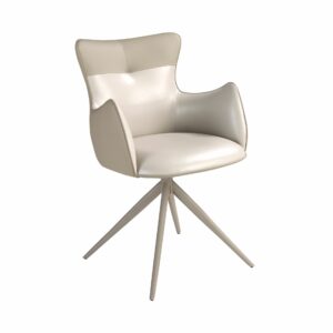Silla giratoria polipiel blanco roto y greige Silla giratoria polipiel blanco roto y greige