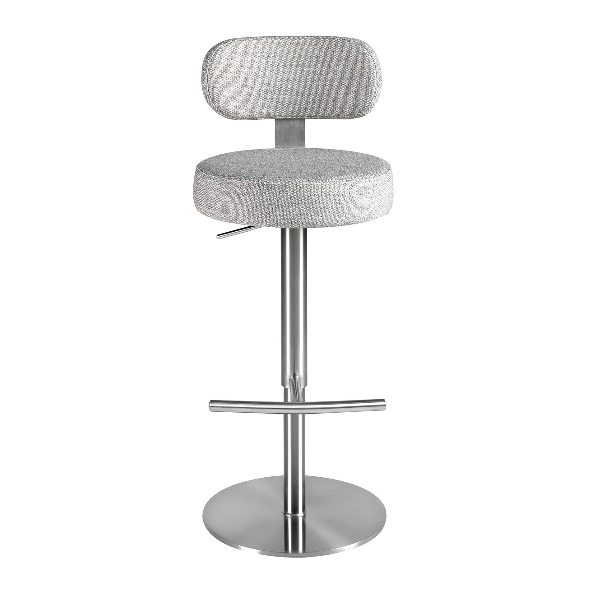 Taburete giratorio tela gris claro jaspeado Taburete giratorio tela gris claro jaspeado - Imagen 2