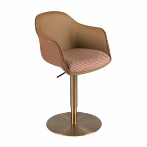 Silla giratoria tela marrón terracota y beige y polipiel marrón Silla giratoria tela marrón terracota y beige y polipiel marrón