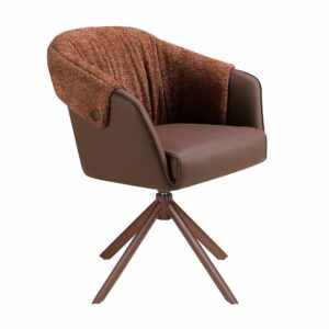 Silla giratoria polipiel marrón cobrizo y tela marrón jaspeada Silla giratoria polipiel marrón cobrizo y tela marrón jaspeada
