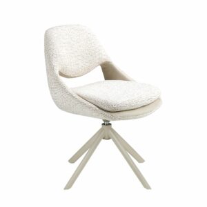 Silla giratoria tela blanco roto y crema Silla giratoria tela blanco roto y crema