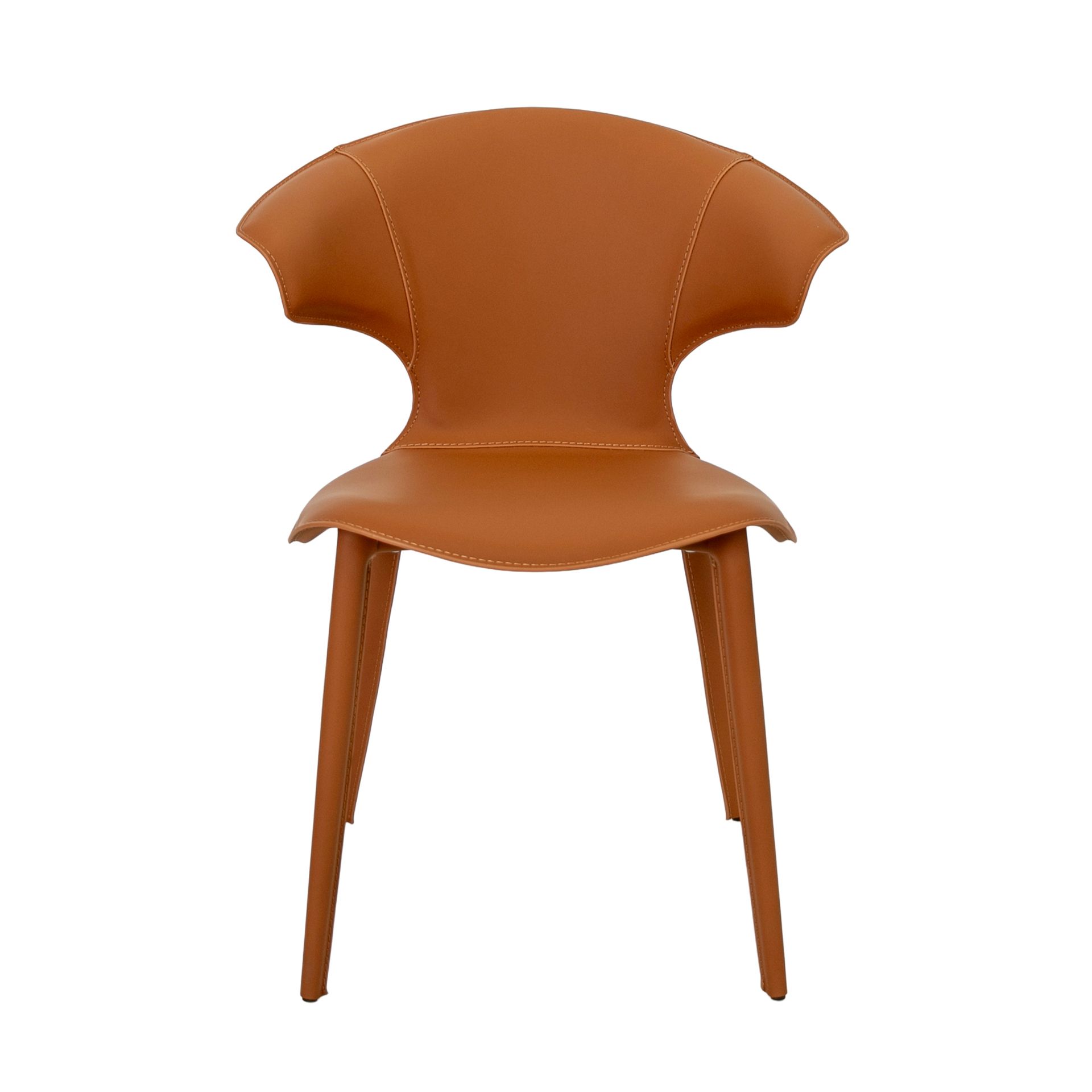 Silla piel regenerada naranja Silla piel regenerada naranja - Imagen 2