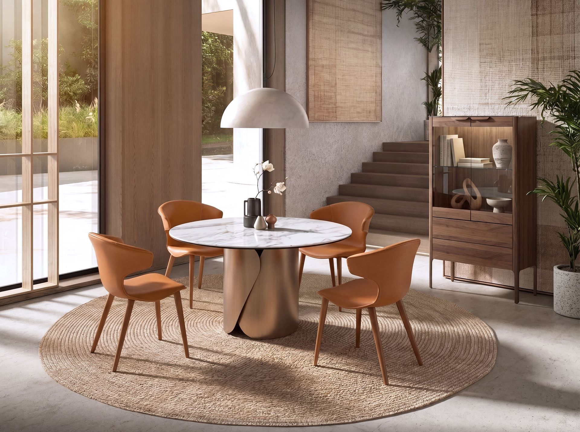 Silla piel regenerada naranja Silla piel regenerada naranja - Imagen 4
