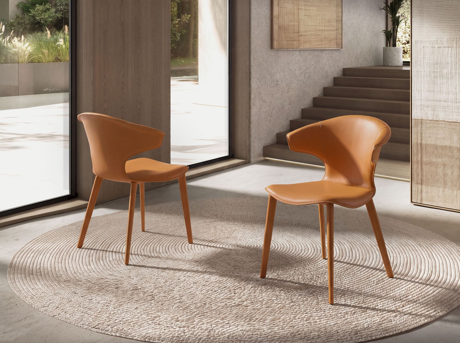 Silla piel regenerada naranja Silla piel regenerada naranja - Imagen 6