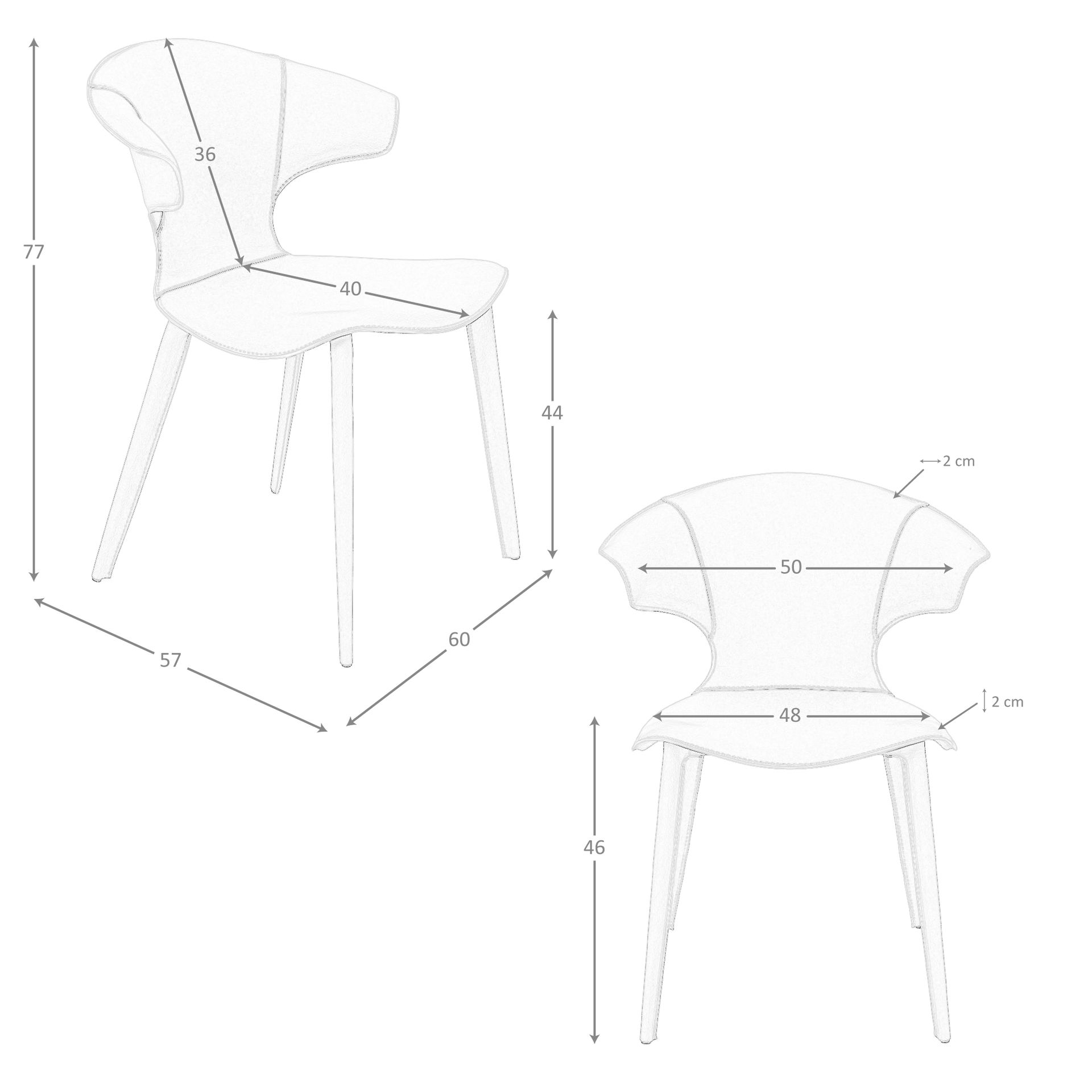 Silla piel regenerada naranja Silla piel regenerada naranja - Imagen 8