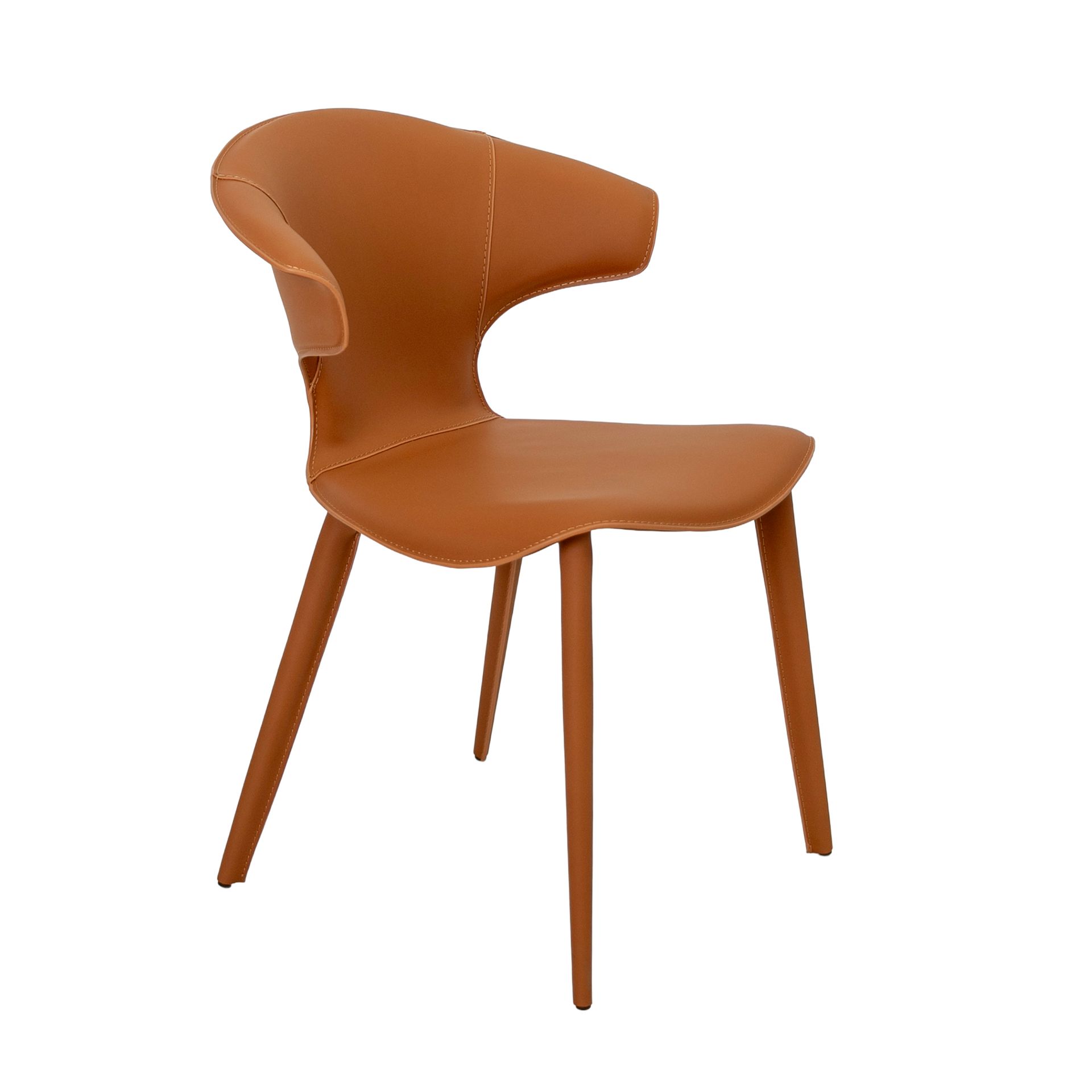 Silla piel regenerada naranja Silla piel regenerada naranja