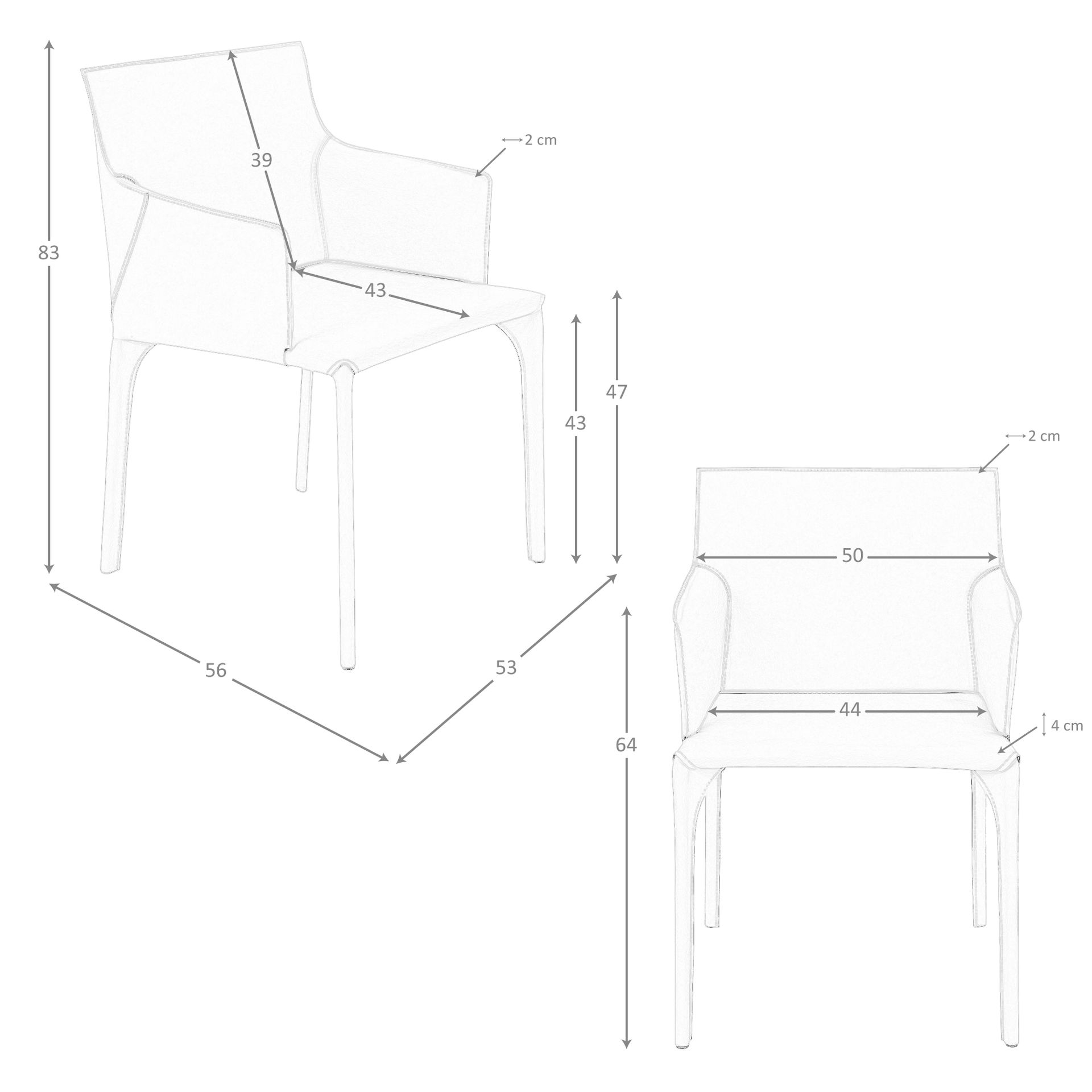 Silla piel regenerada visón Silla piel regenerada visón - Imagen 9
