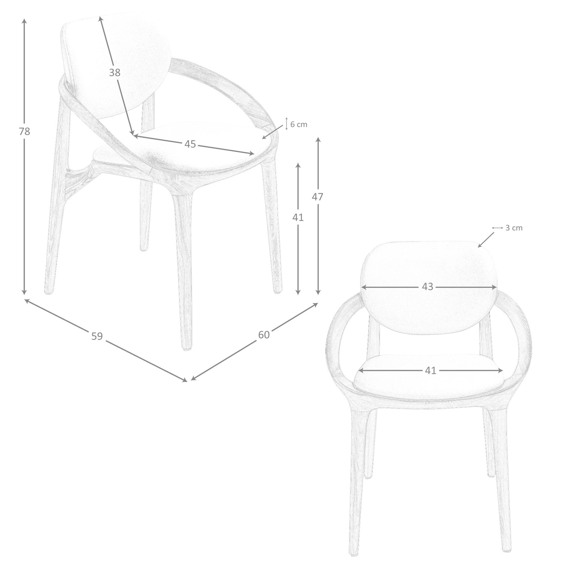 Silla tela blanco roto Silla tela blanco roto - Imagen 9