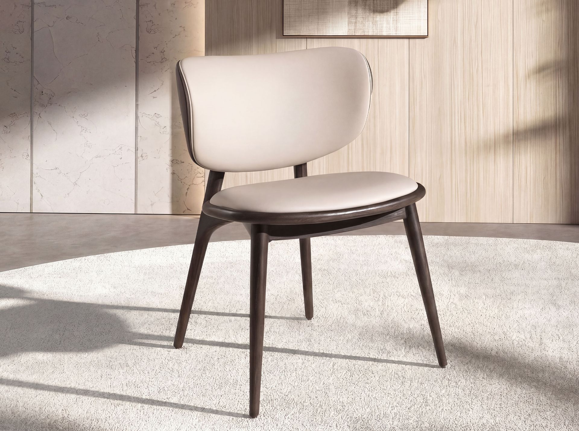 Silla polipiel crema y gris oscuro Silla polipiel crema y gris oscuro - Imagen 3