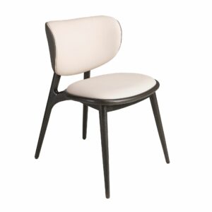 Silla polipiel crema y gris oscuro Silla polipiel crema y gris oscuro