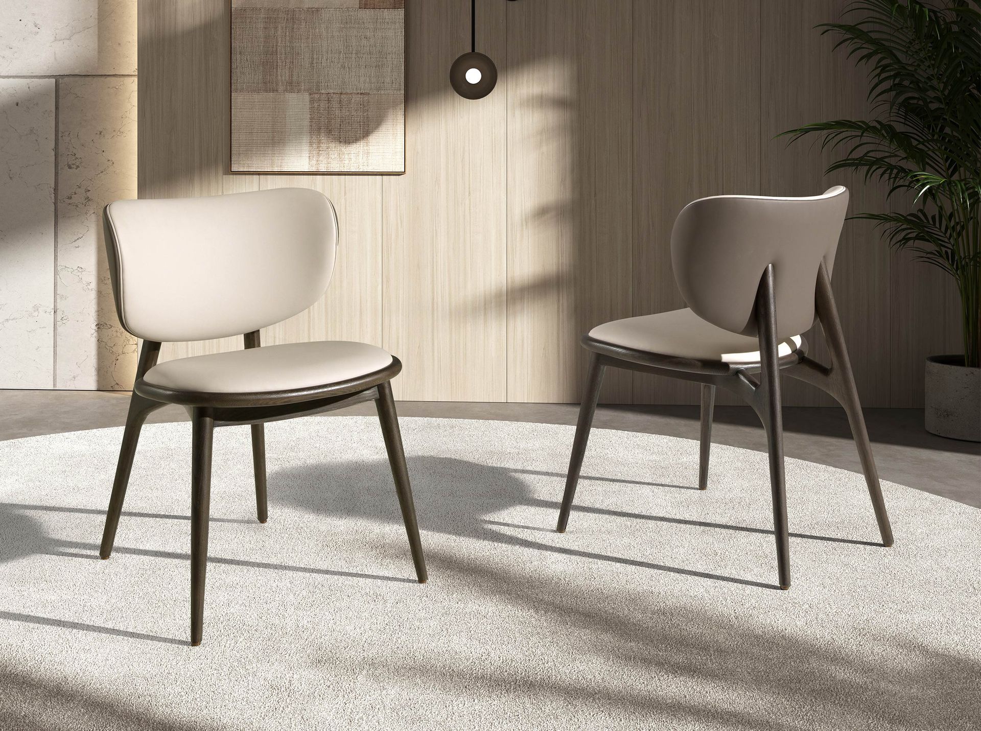 Silla polipiel crema y gris oscuro Silla polipiel crema y gris oscuro - Imagen 5
