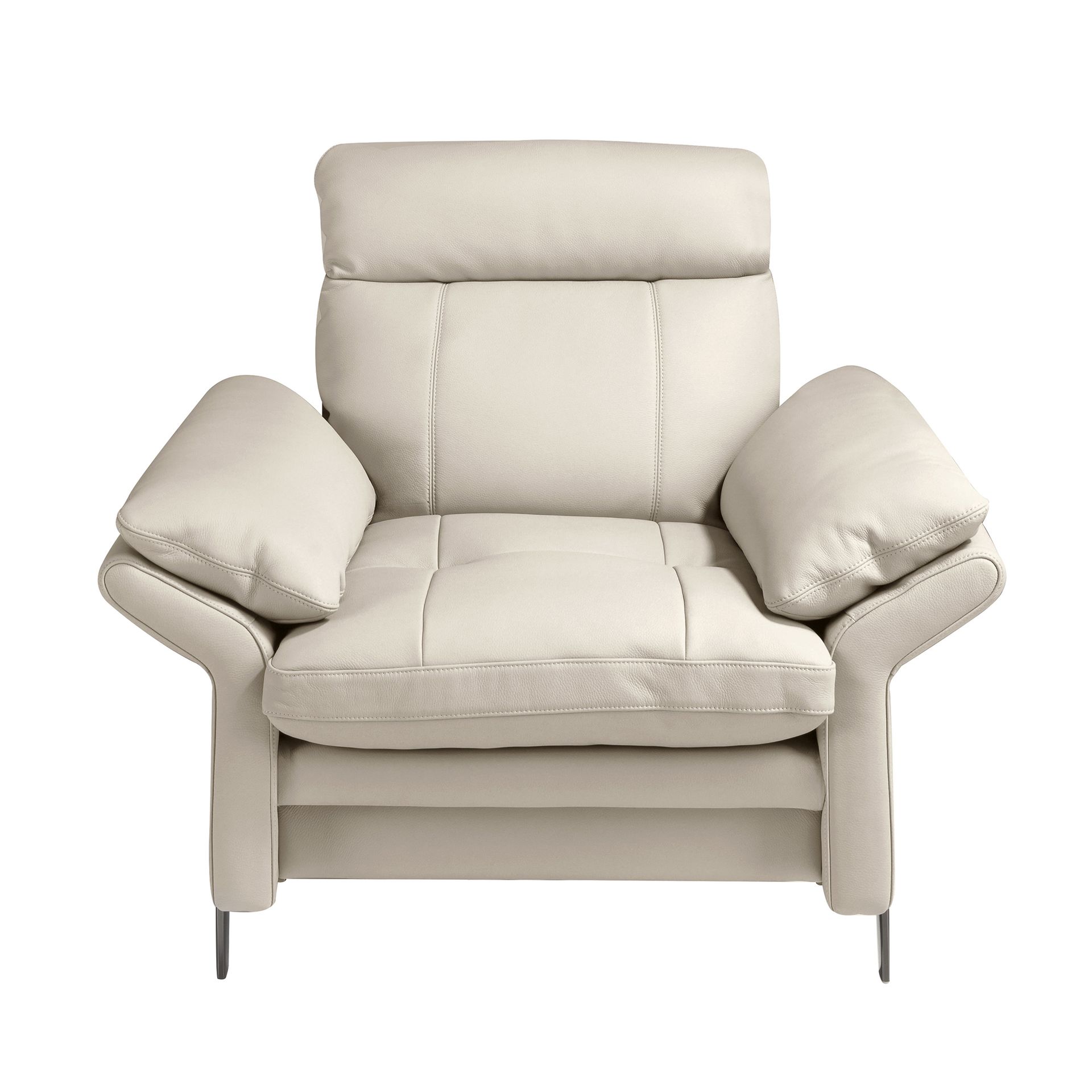 Sillón piel gris taupe Sillón piel gris taupe - Imagen 2