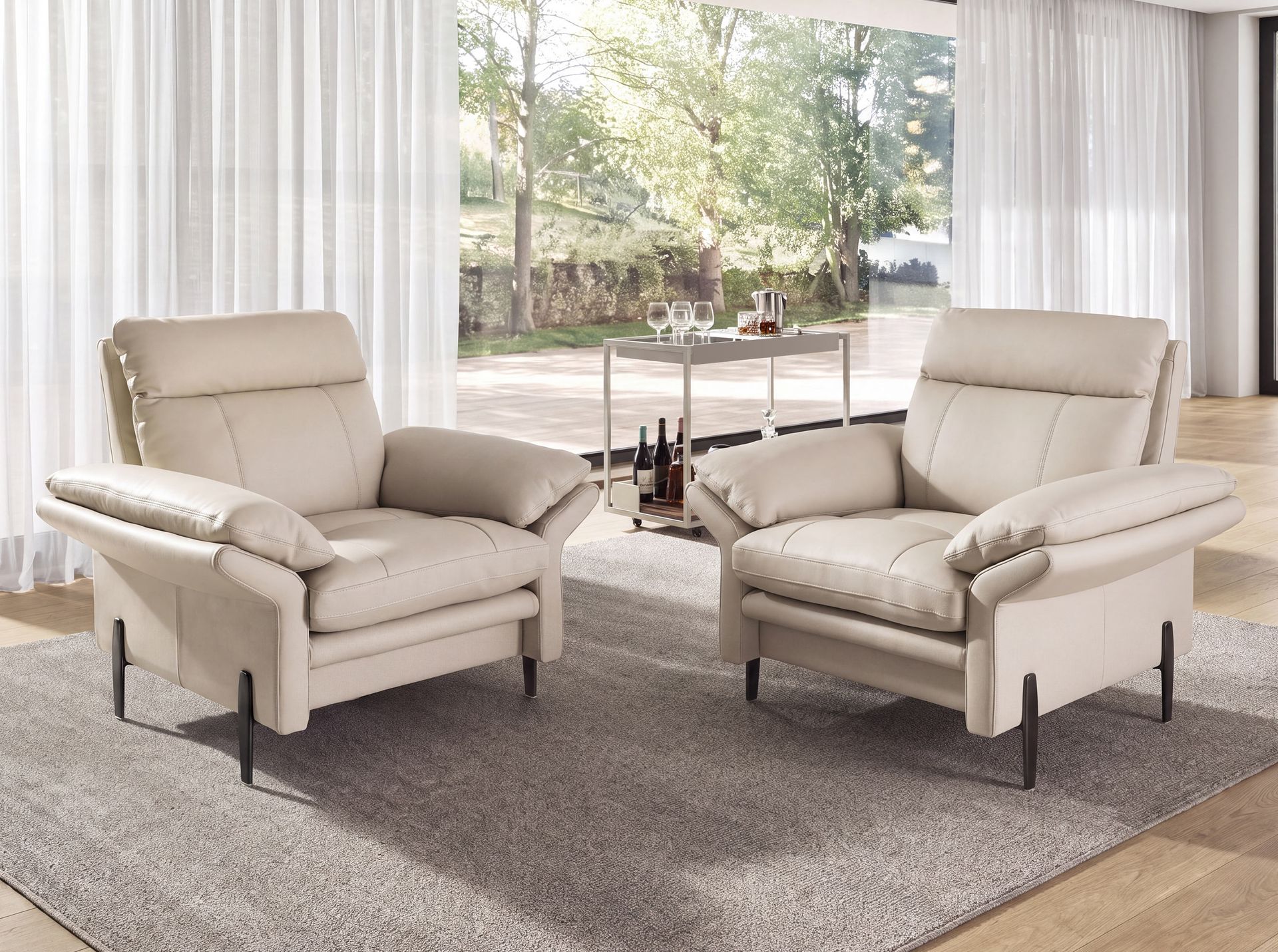 Sillón piel gris taupe Sillón piel gris taupe - Imagen 5