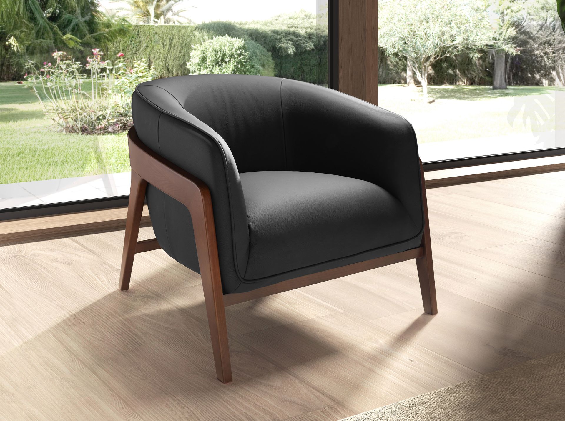 Sillón piel negro Sillón piel negro - Imagen 3