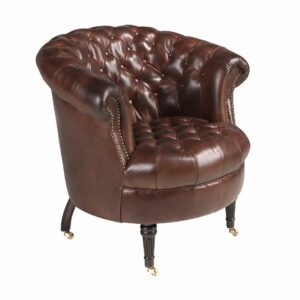 Sillón Chester piel marrón coñac