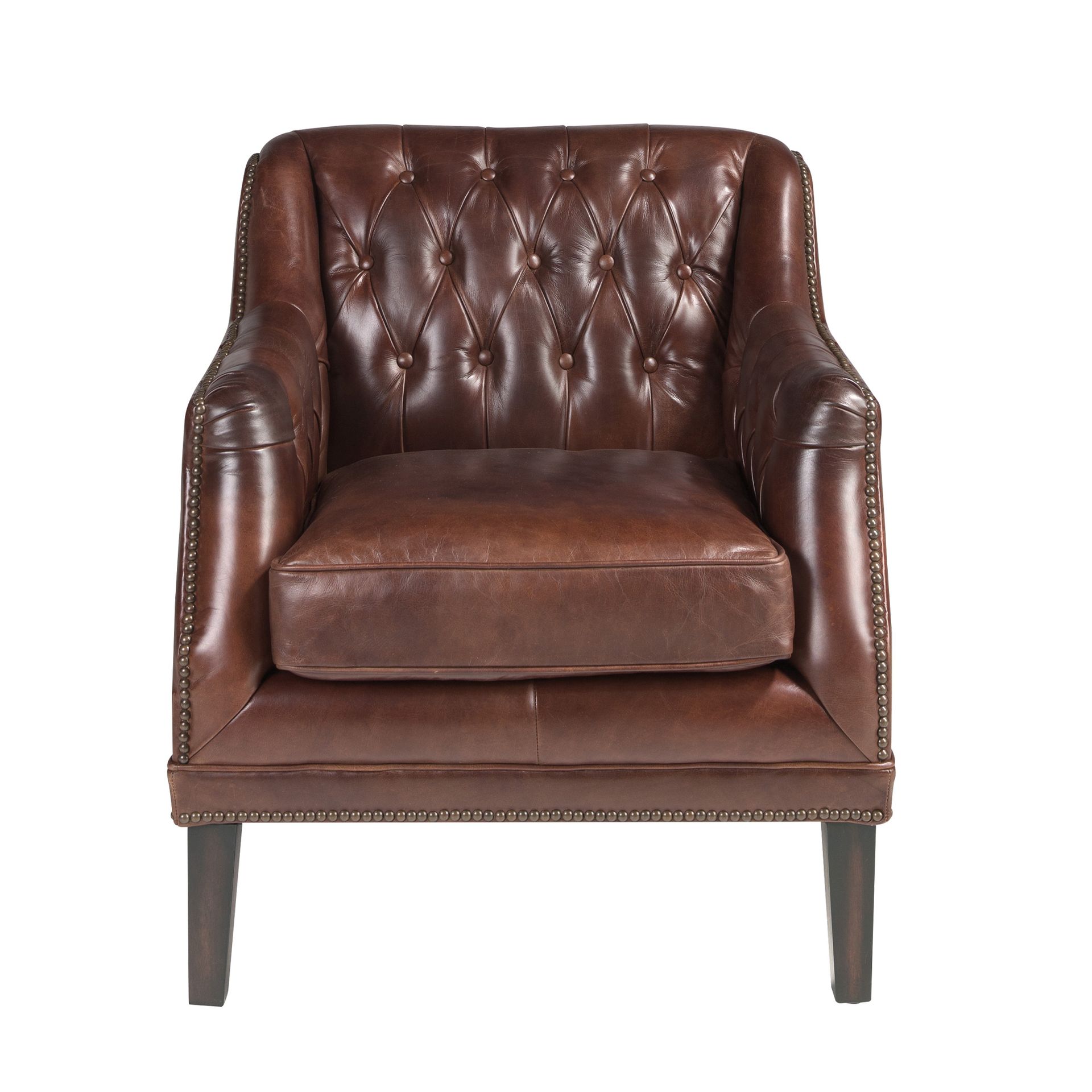 Sillón Chester piel marrón coñac Sillón Chester piel marrón coñac - Imagen 2