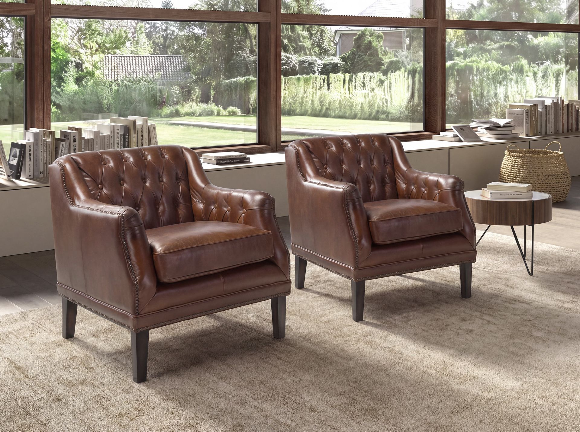 Sillón Chester piel marrón coñac Sillón Chester piel marrón coñac - Imagen 5