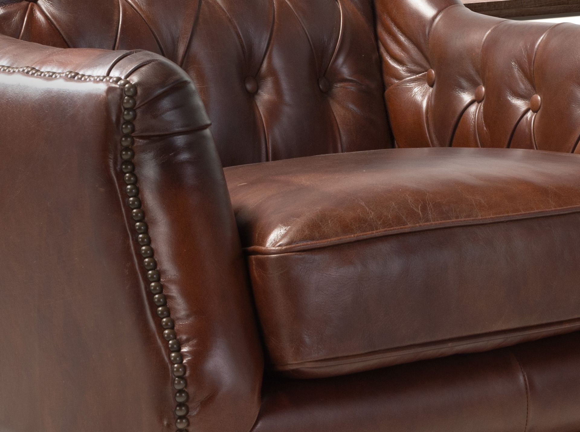 Sillón Chester piel marrón coñac Sillón Chester piel marrón coñac - Imagen 7