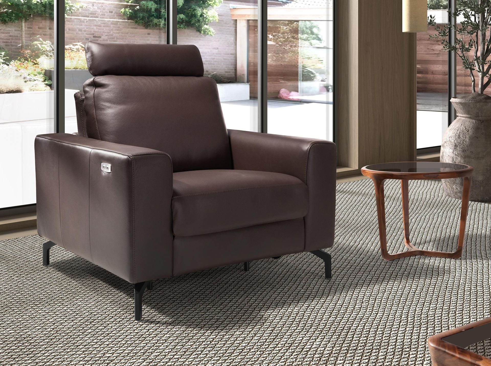 Sillón relax piel marrón chocolate Sillón relax piel marrón chocolate - Imagen 3