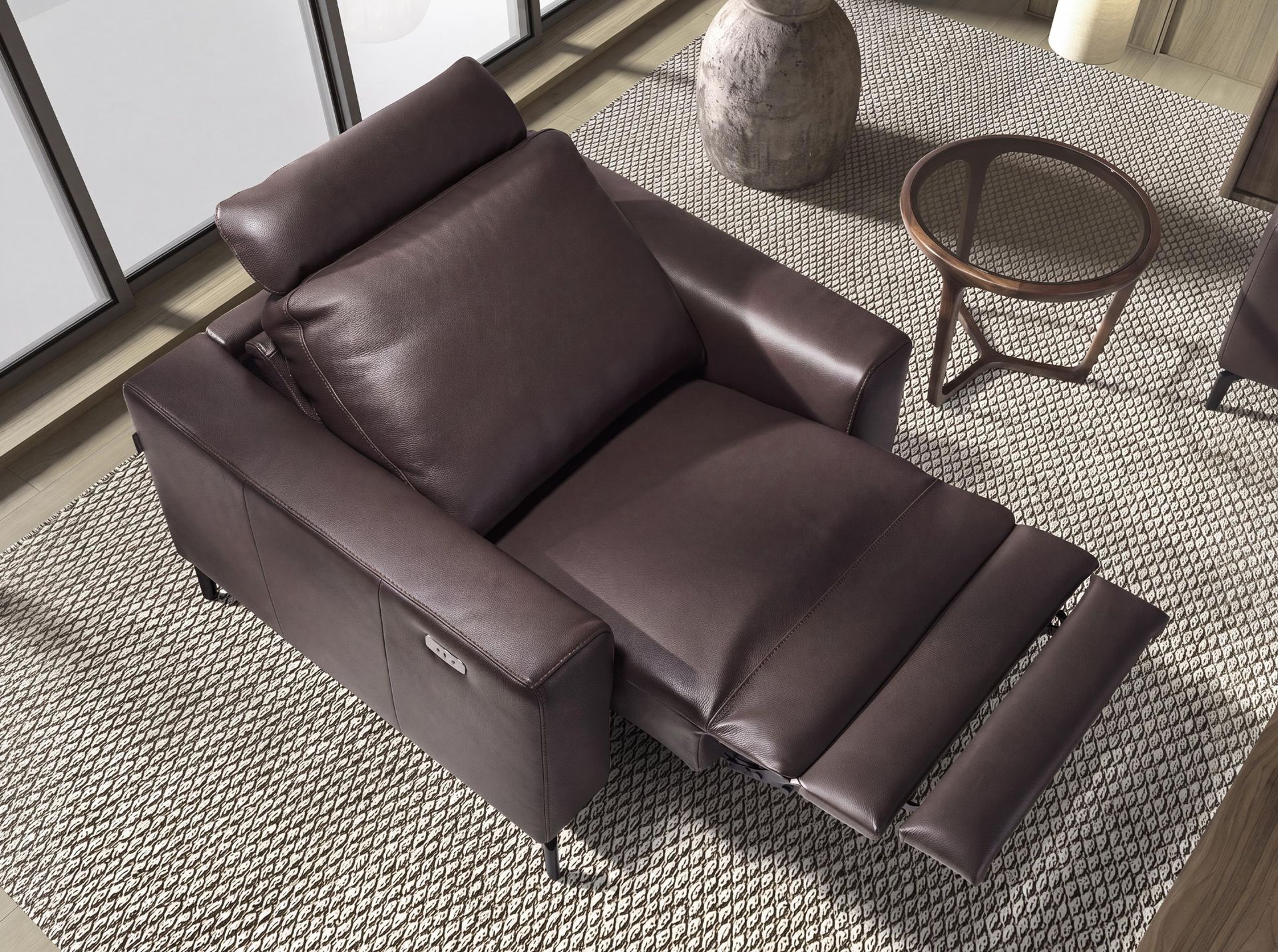 Sillón relax piel marrón chocolate Sillón relax piel marrón chocolate - Imagen 5