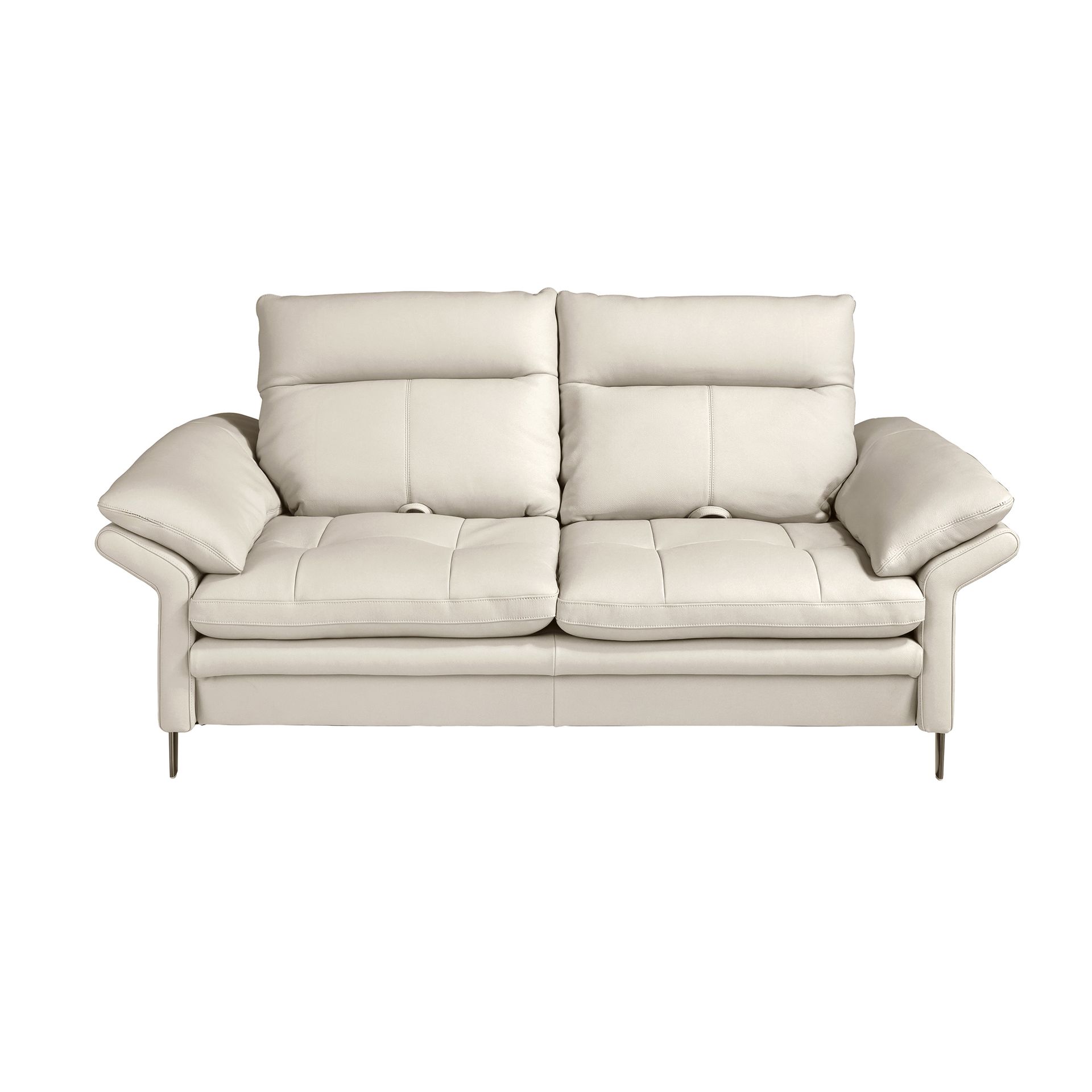 Sofá 2 plazas piel gris taupe Sofá 2 plazas piel gris taupe - Imagen 2