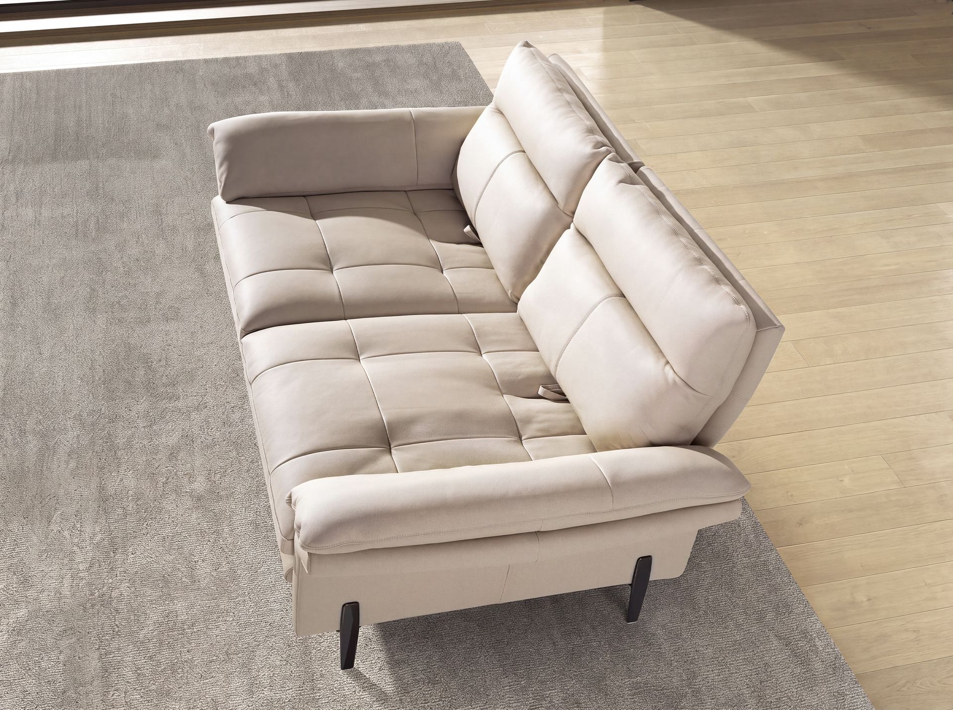 Sofá 2 plazas piel gris taupe Sofá 2 plazas piel gris taupe - Imagen 5
