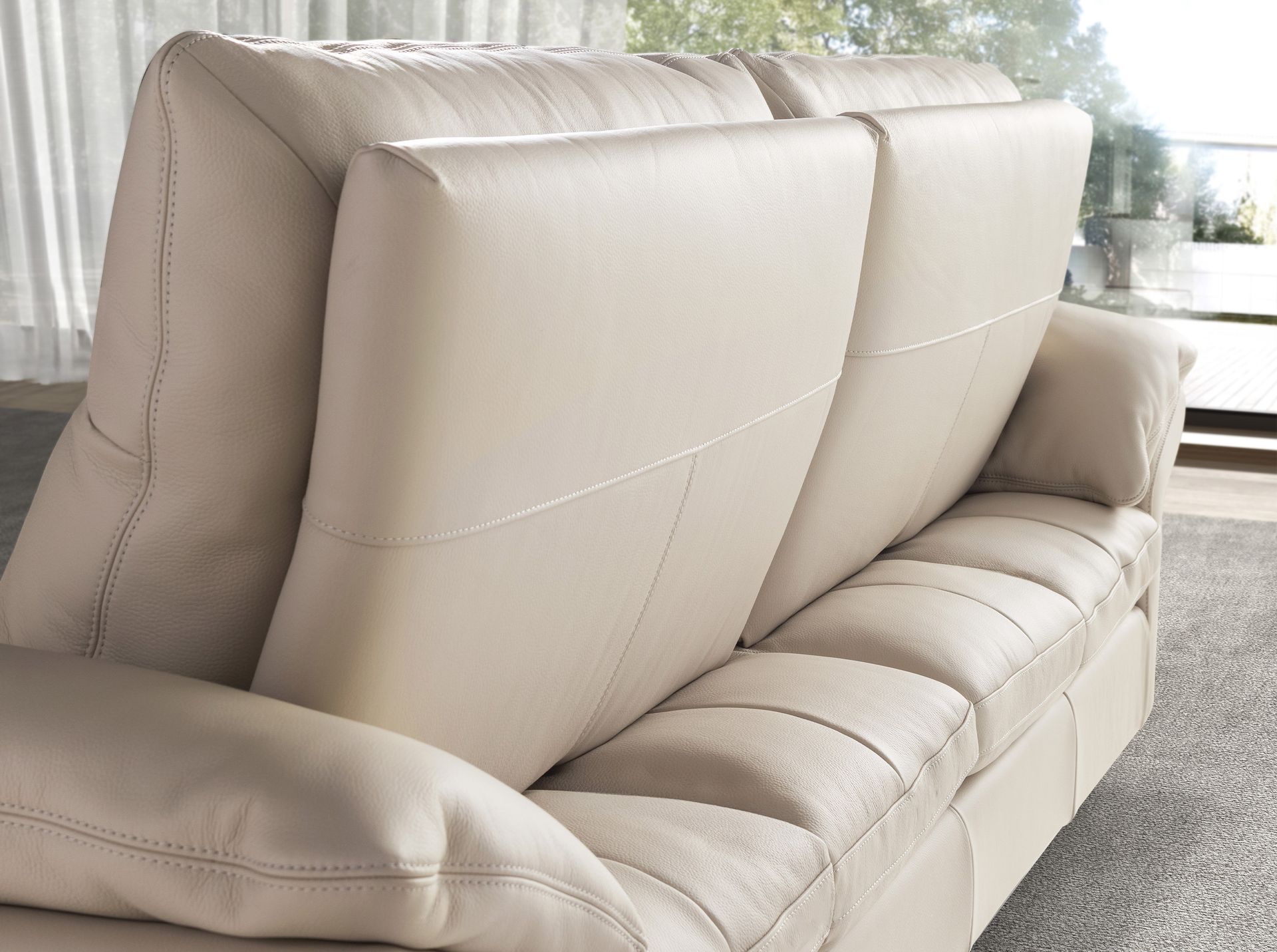 Sofá 2 plazas piel gris taupe Sofá 2 plazas piel gris taupe - Imagen 7