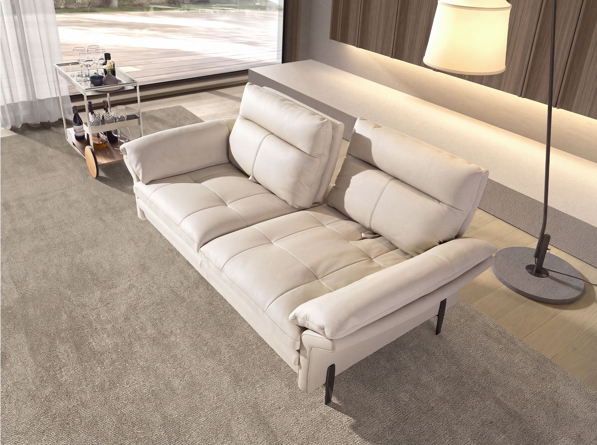 Sofá 3 plazas piel gris taupe Sofá 3 plazas piel gris taupe - Imagen 5
