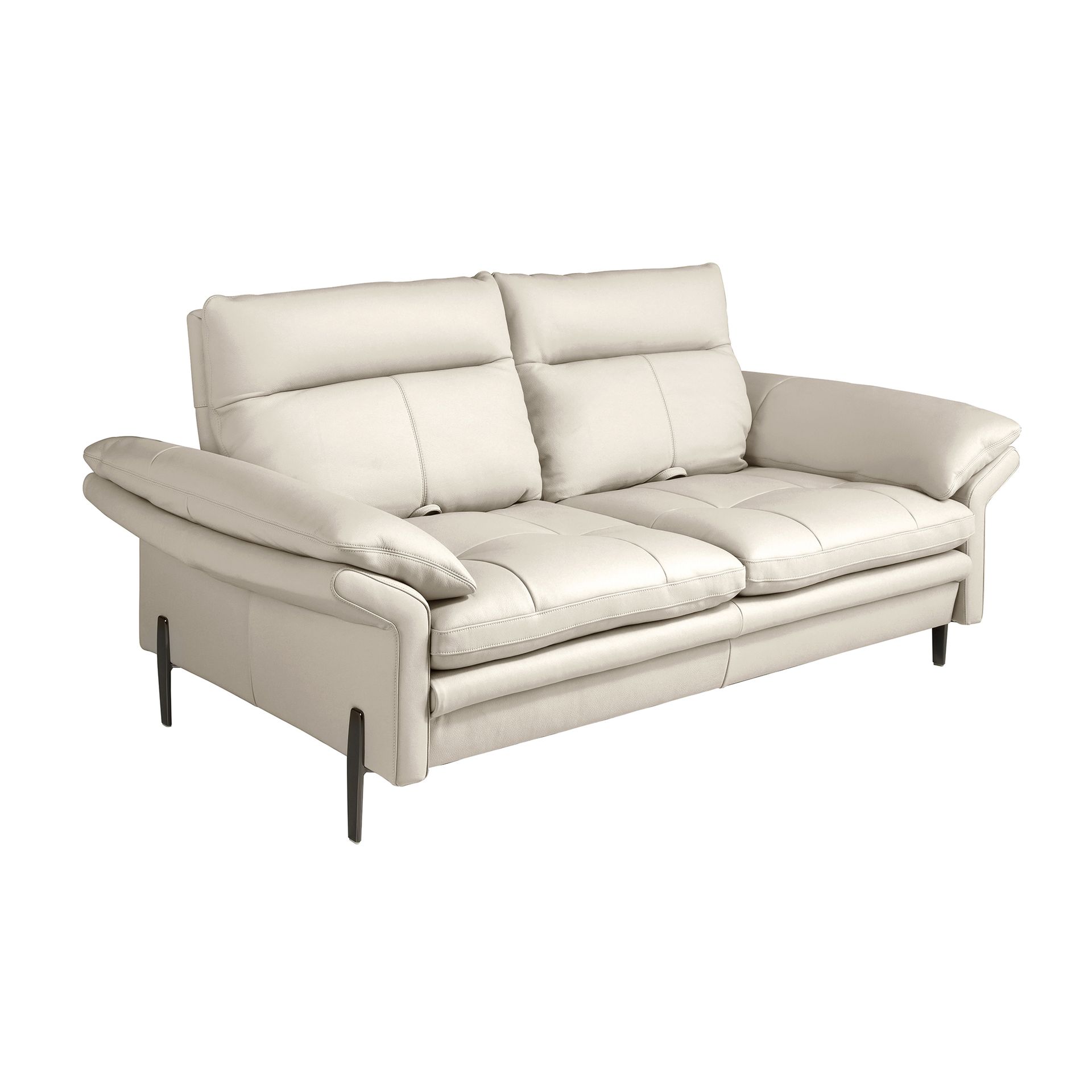 Sofá 3 plazas piel gris taupe Sofá 3 plazas piel gris taupe