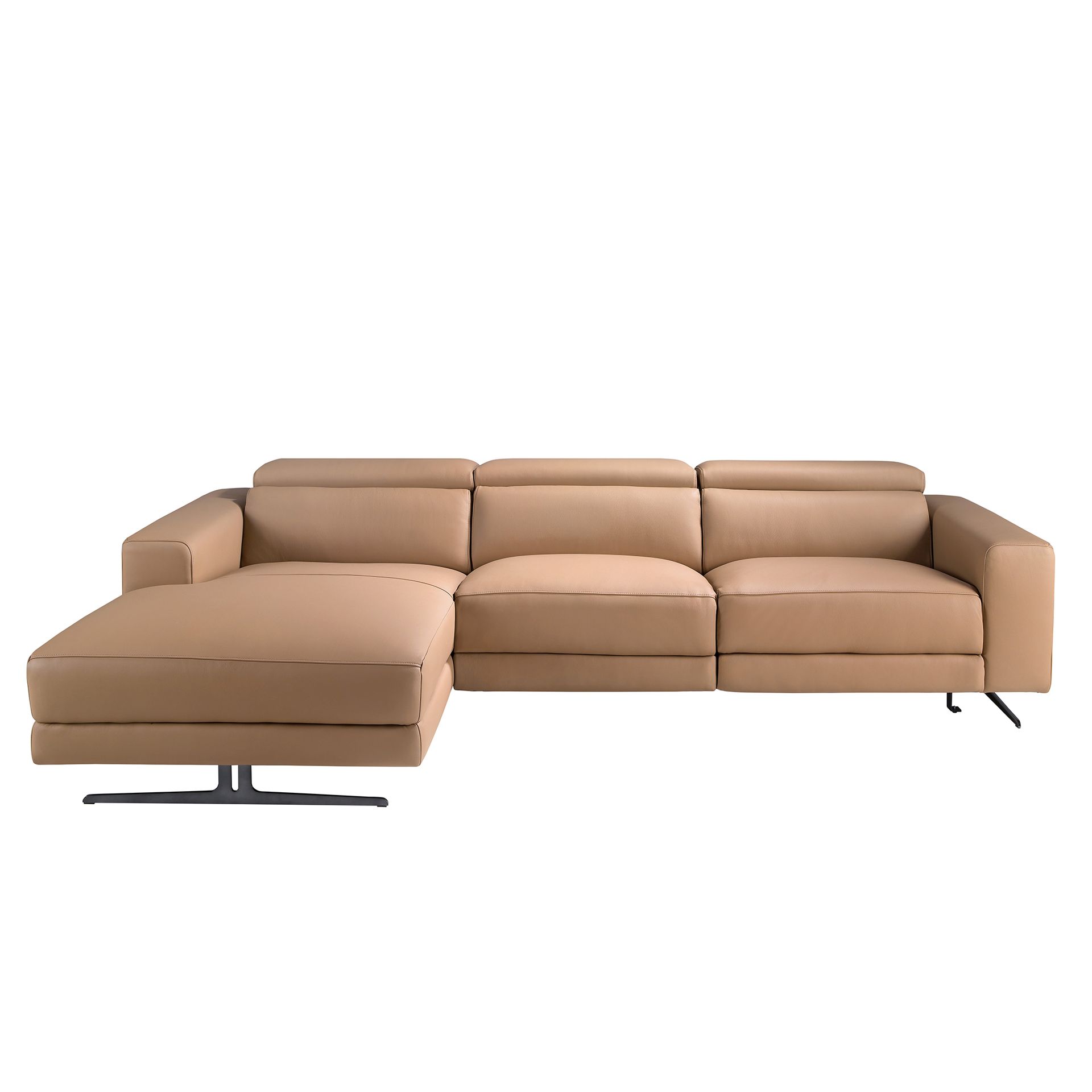 Sofá chaise longue relax izquierda piel marrón Sofá chaise longue relax izquierda piel marrón - Imagen 2