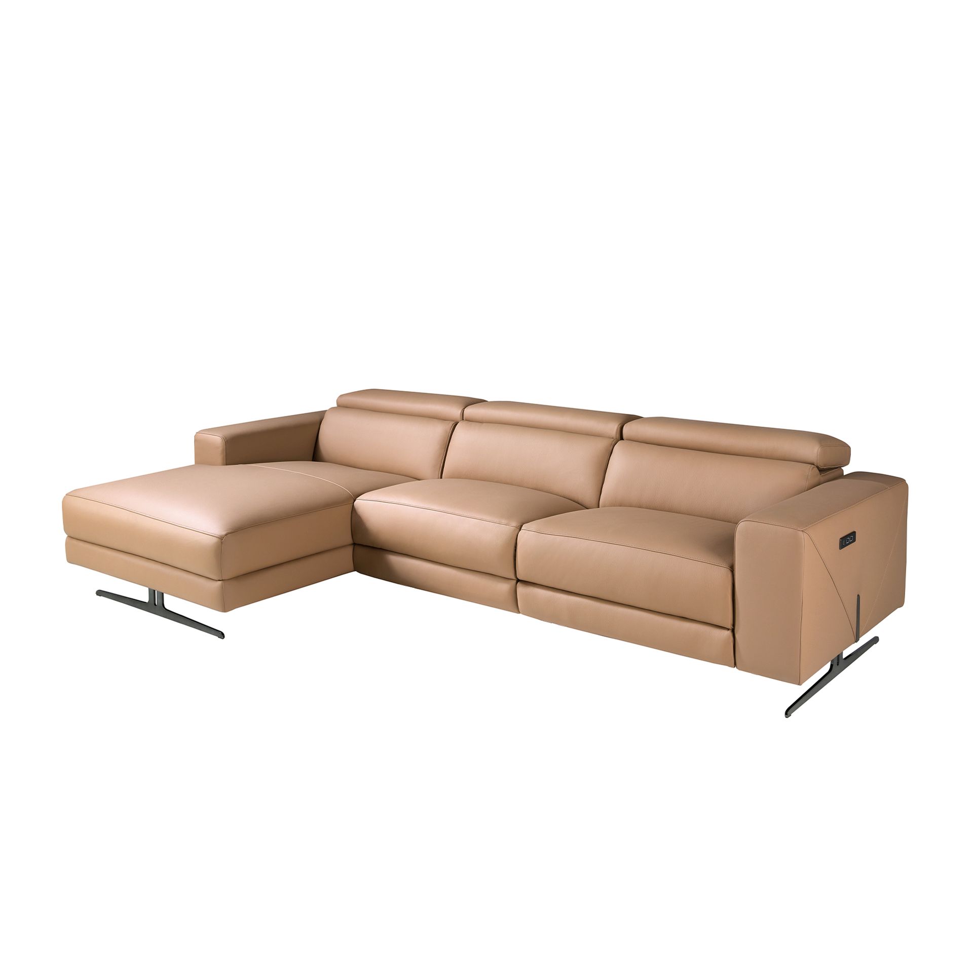 Sofá chaise longue relax izquierda piel marrón Sofá chaise longue relax izquierda piel marrón - Imagen 6
