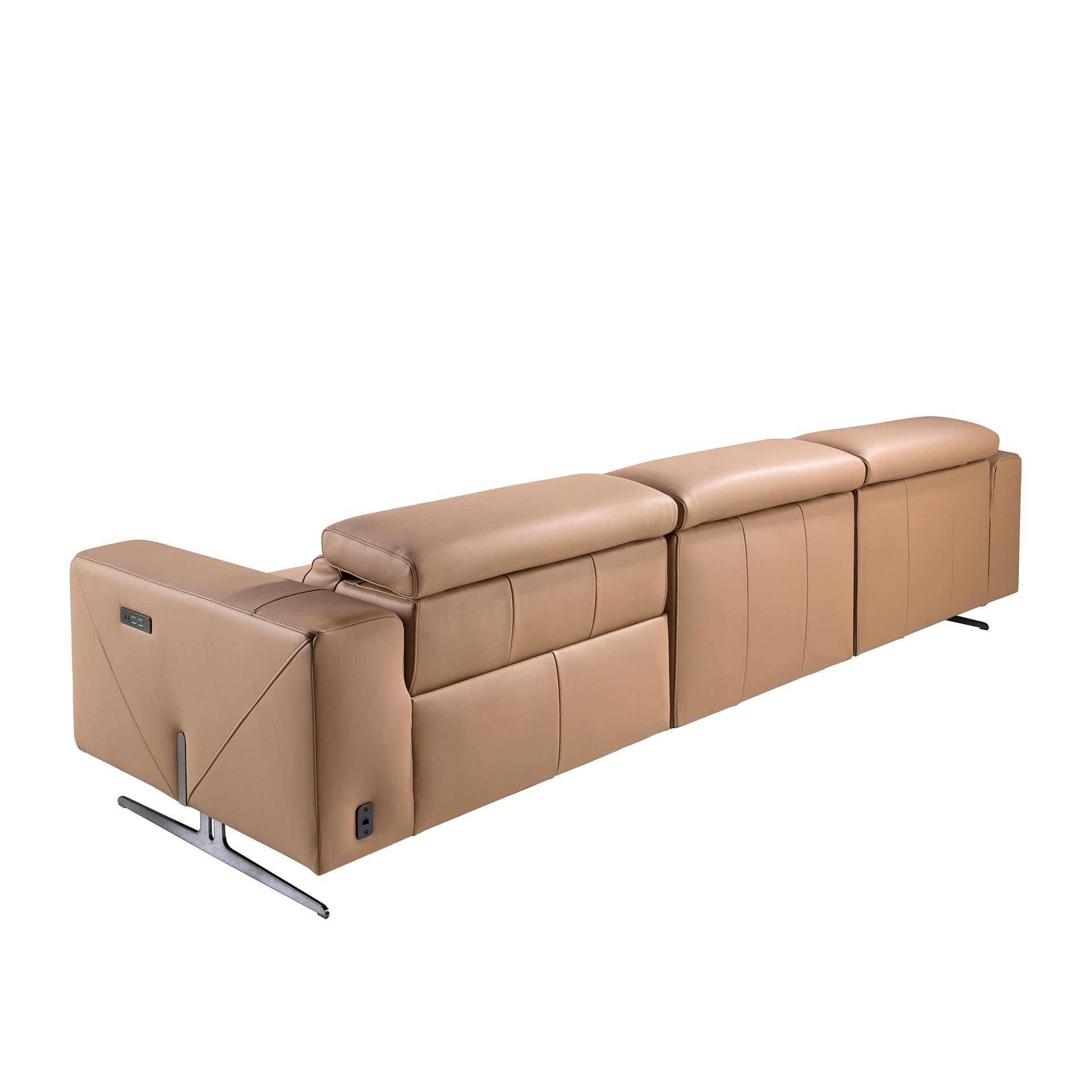 Sofá chaise longue relax izquierda piel marrón Sofá chaise longue relax izquierda piel marrón - Imagen 8