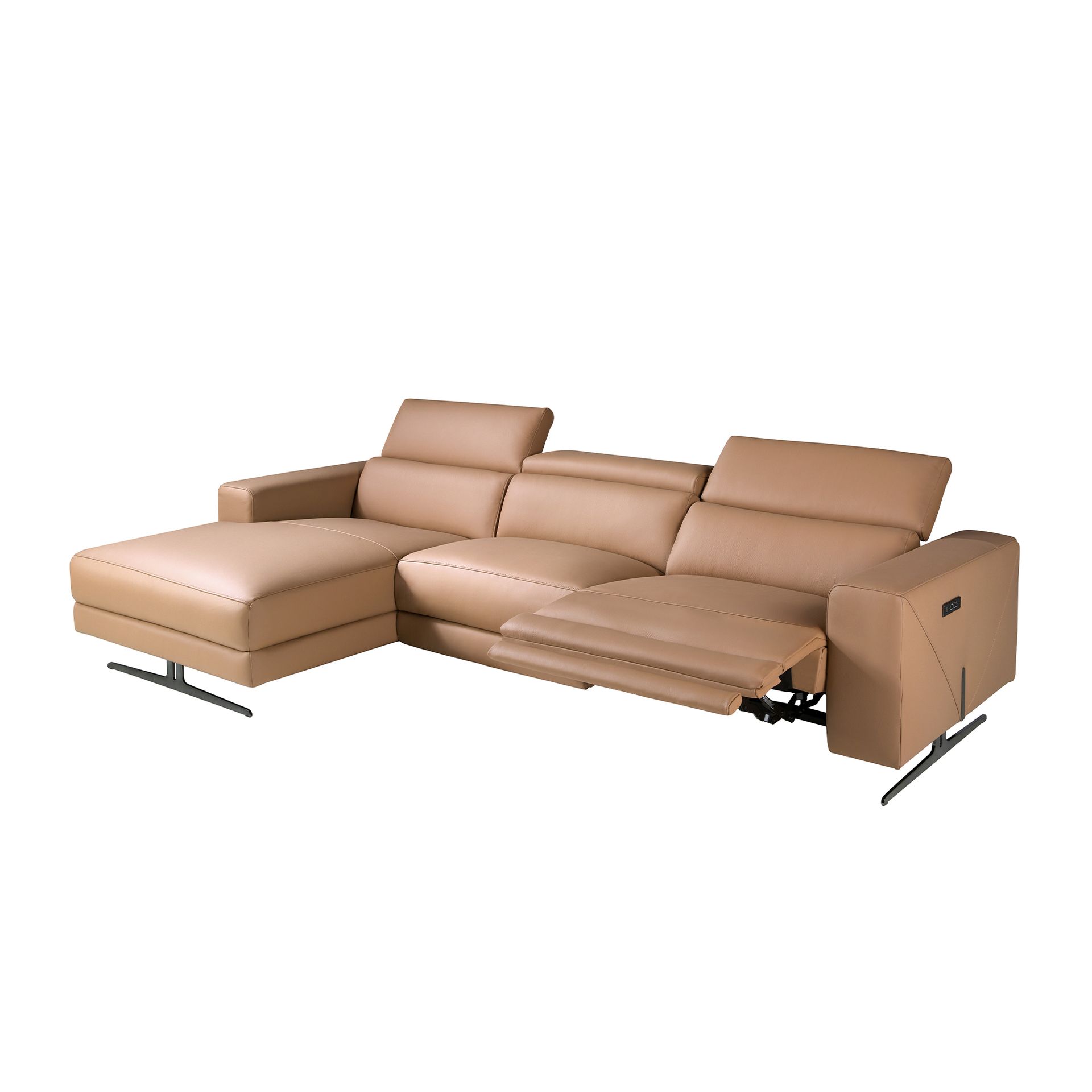 Sofá chaise longue relax izquierda piel marrón Sofá chaise longue relax izquierda piel marrón