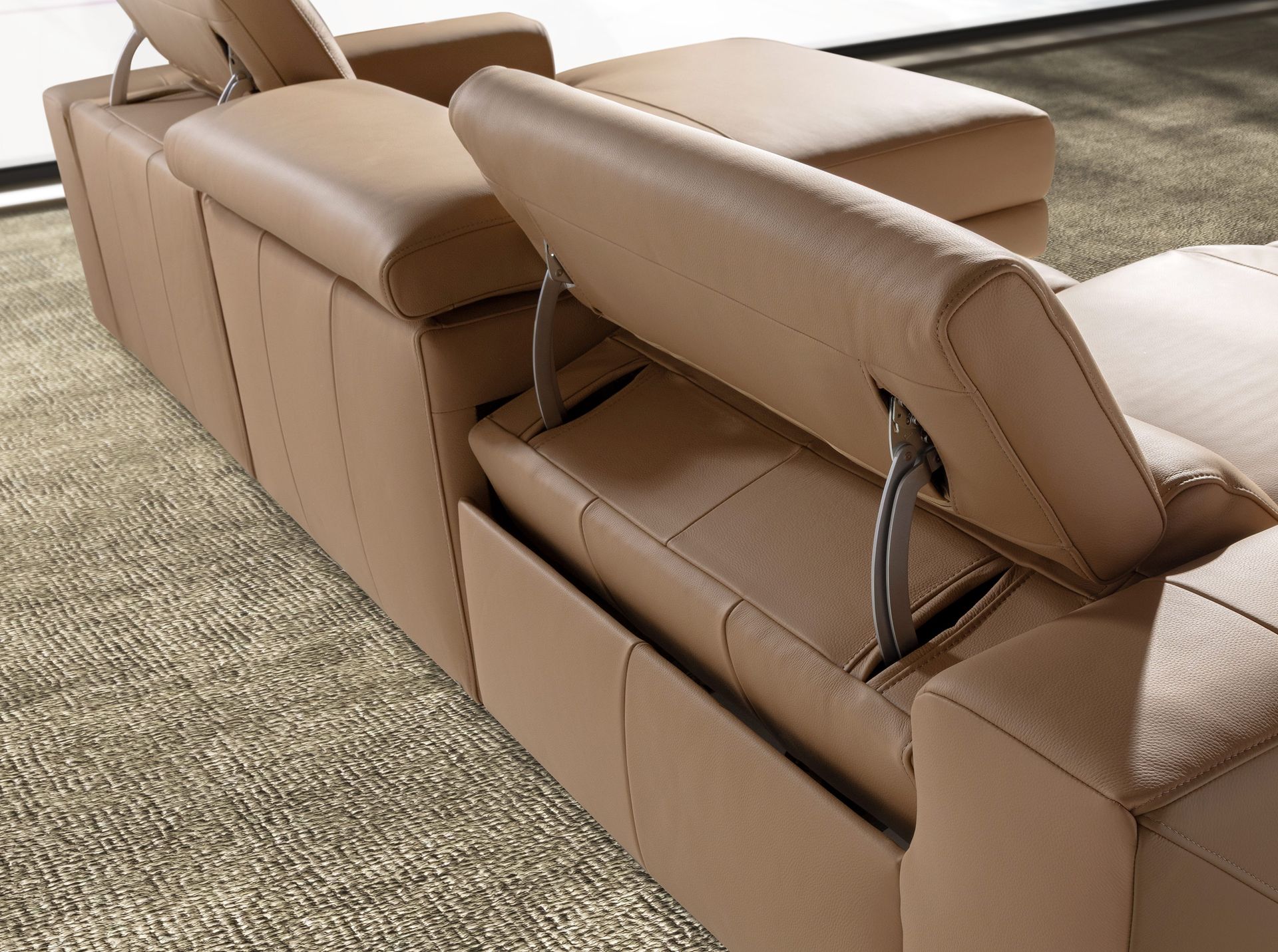 Sofá chaise longue relax derecha piel marrón Sofá chaise longue relax derecha piel marrón - Imagen 7