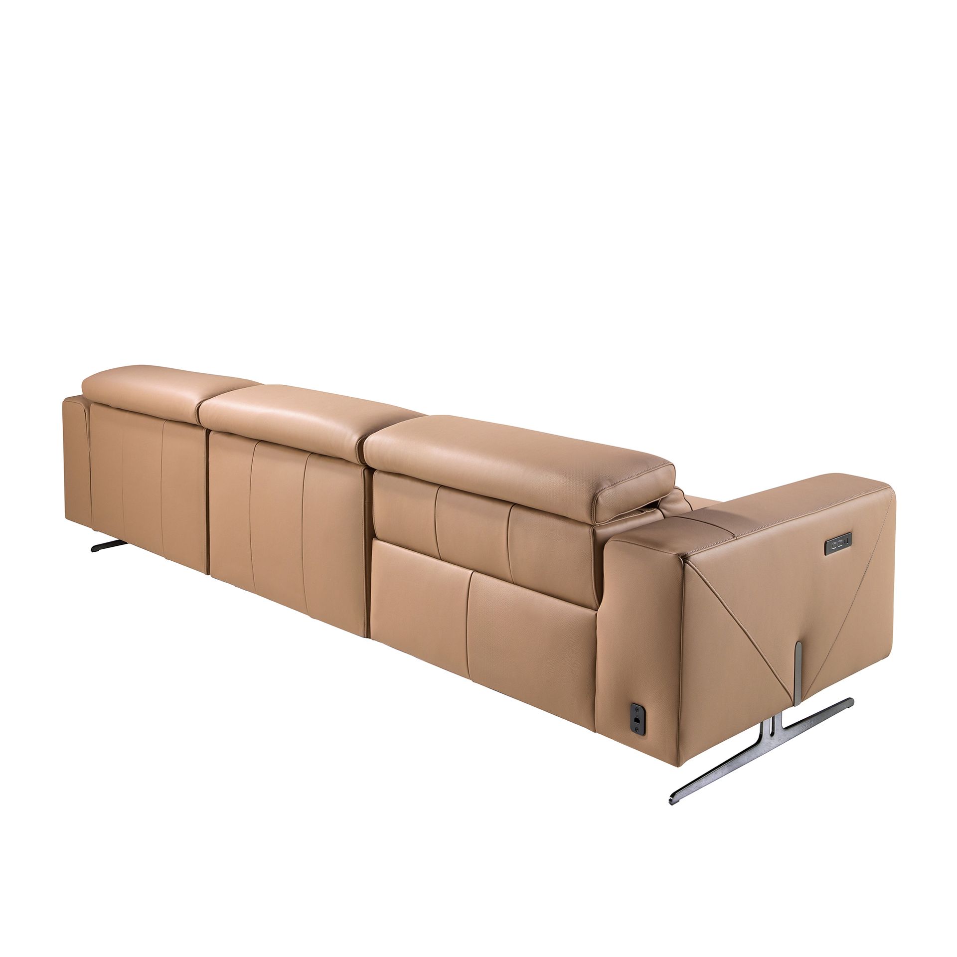 Sofá chaise longue relax derecha piel marrón Sofá chaise longue relax derecha piel marrón - Imagen 8
