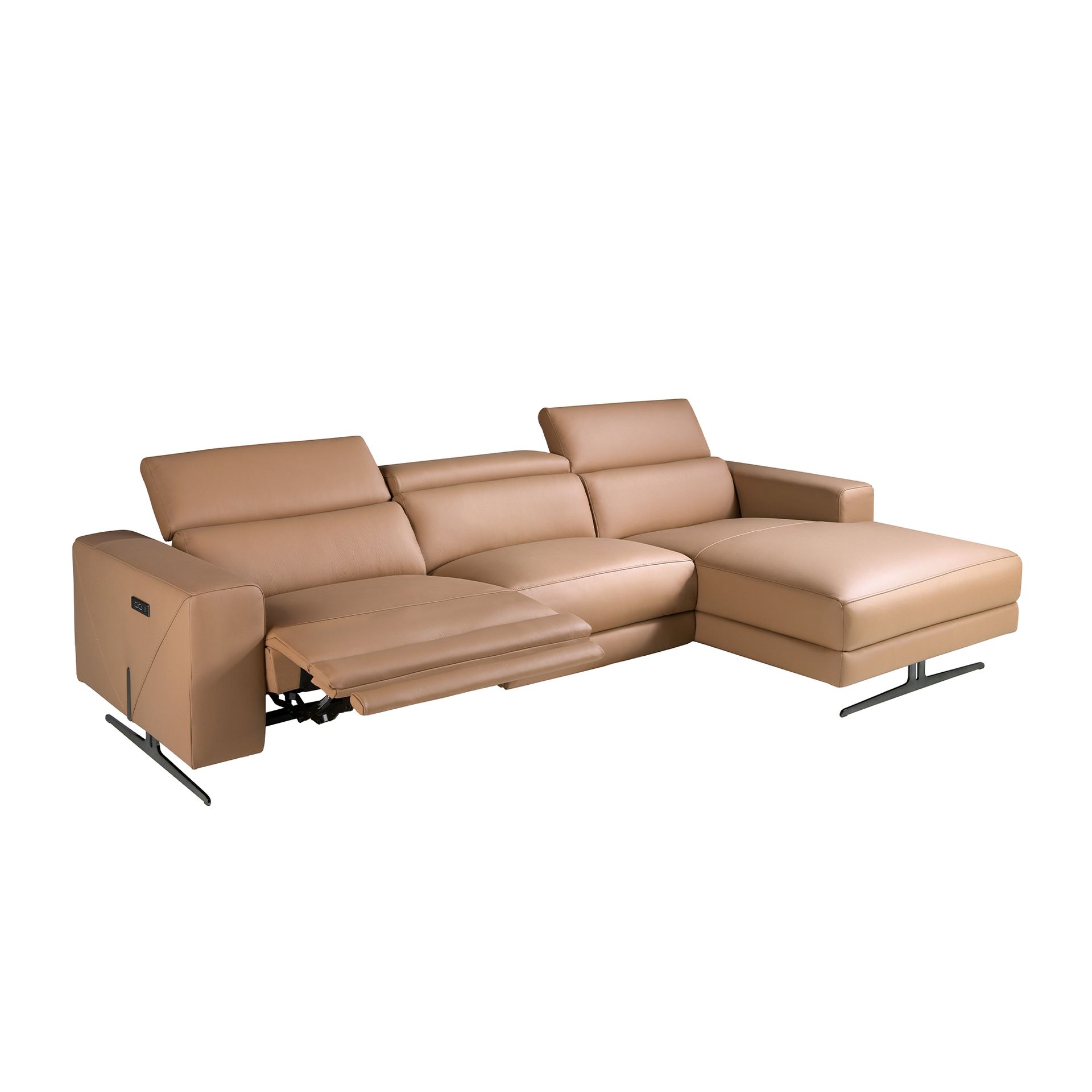 Sofá chaise longue relax derecha piel marrón Sofá chaise longue relax derecha piel marrón