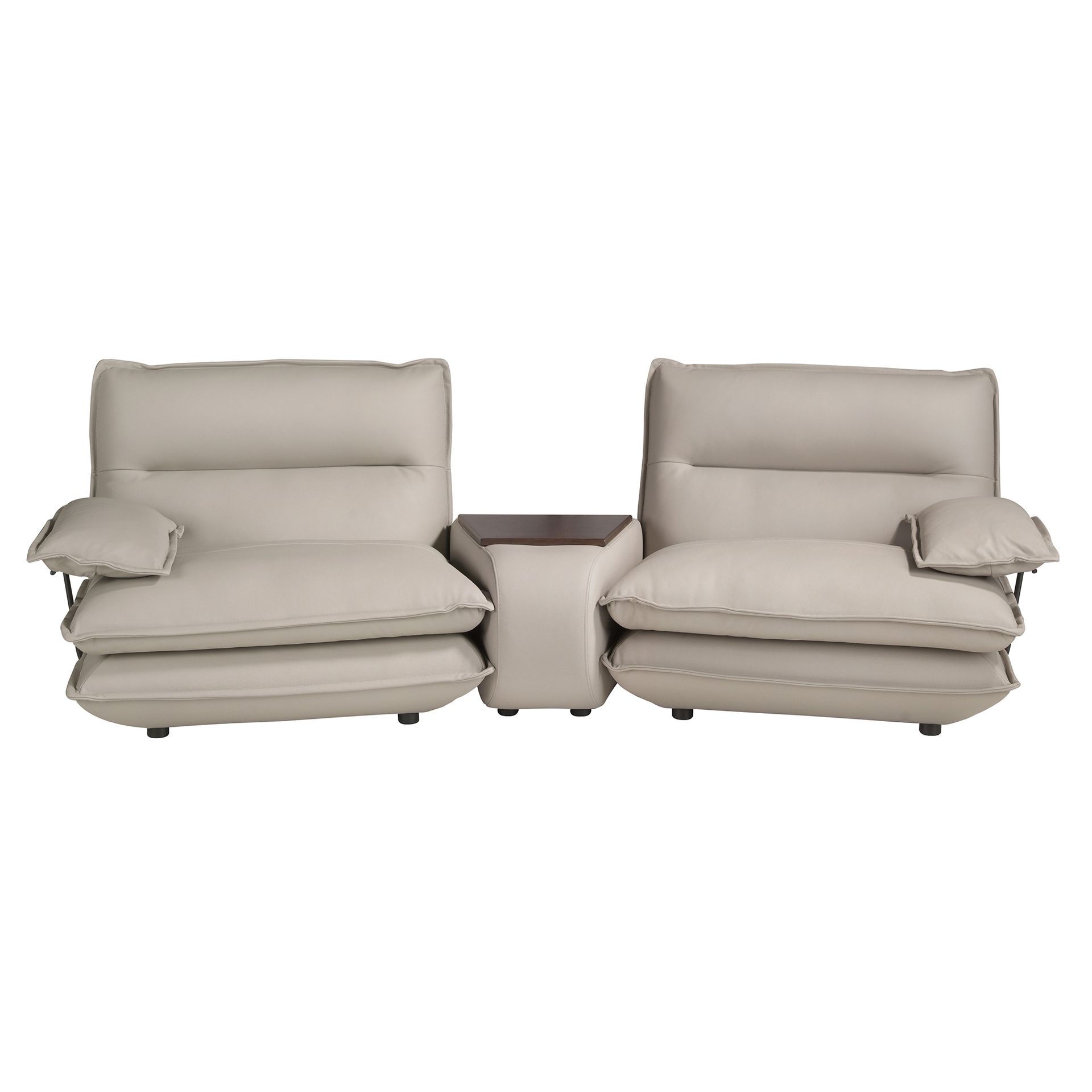 Sofá 2 plazas piel gris taupe Sofá 2 plazas piel gris taupe - Imagen 2