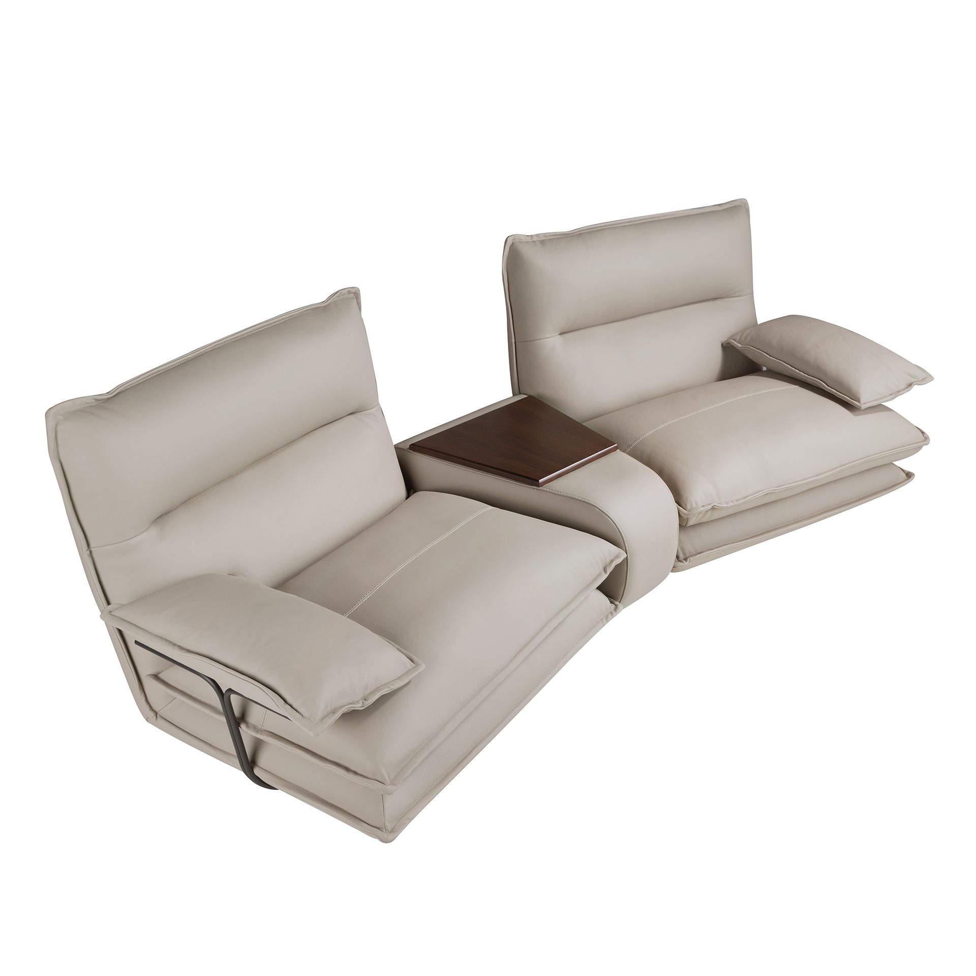 Sofá 2 plazas piel gris taupe Sofá 2 plazas piel gris taupe - Imagen 8