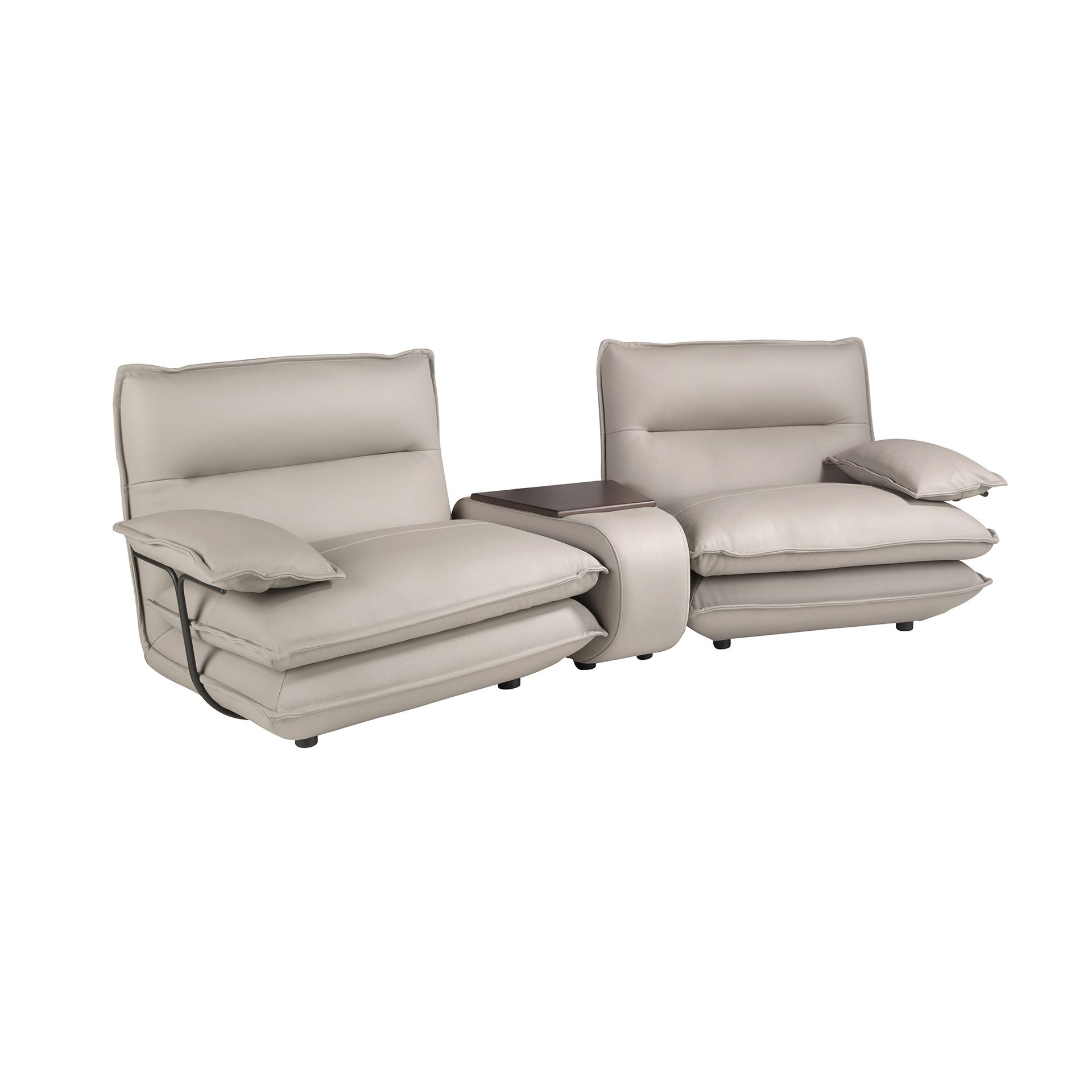 Sofá 2 plazas piel gris taupe Sofá 2 plazas piel gris taupe