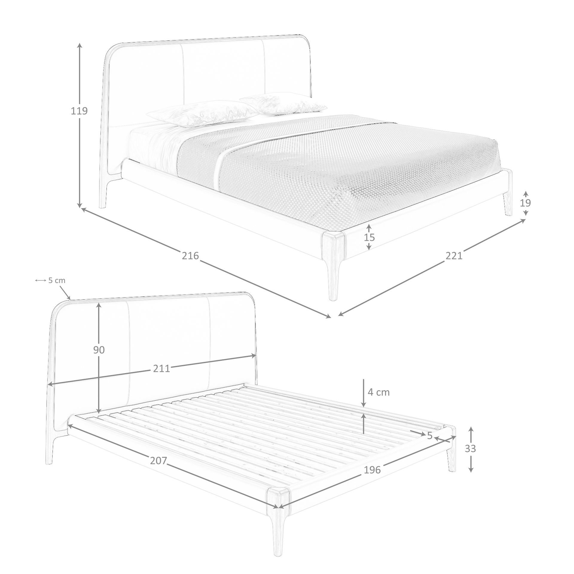 Cama polipiel color crema Cama polipiel color crema - Imagen 9
