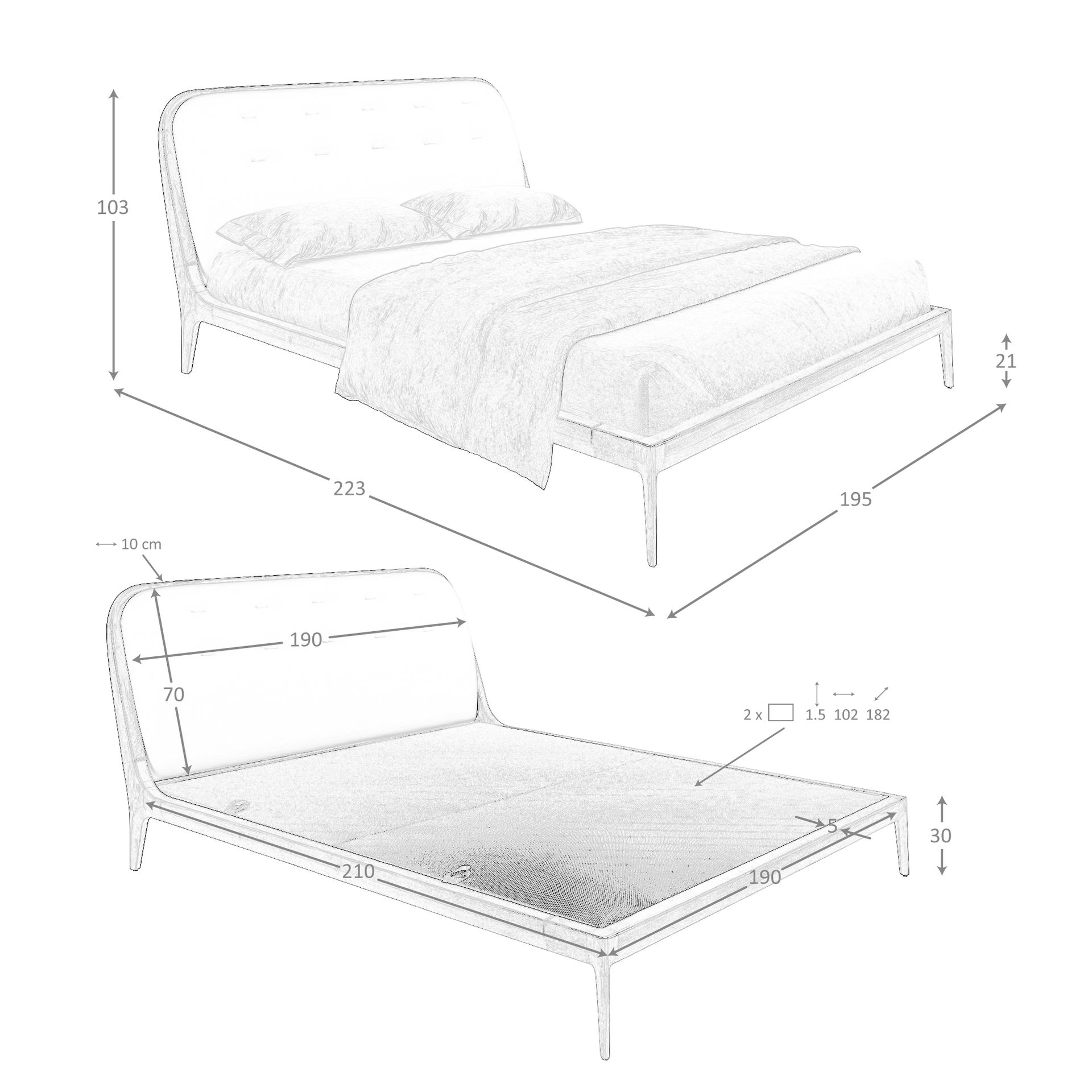 Cama polipiel color arena Cama polipiel color arena - Imagen 9
