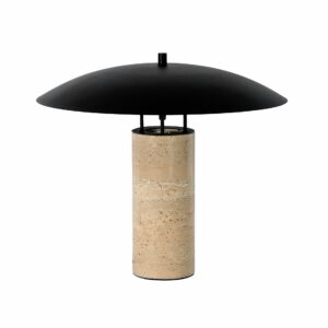 Lámpara sobremesa acero negro y mármol porcelánico